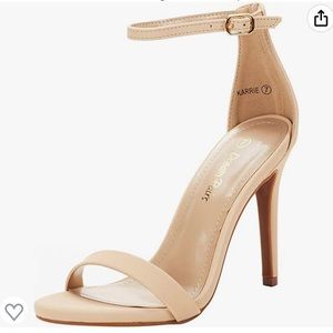 Size 6.5 beige high stiletto pump heeled sandals